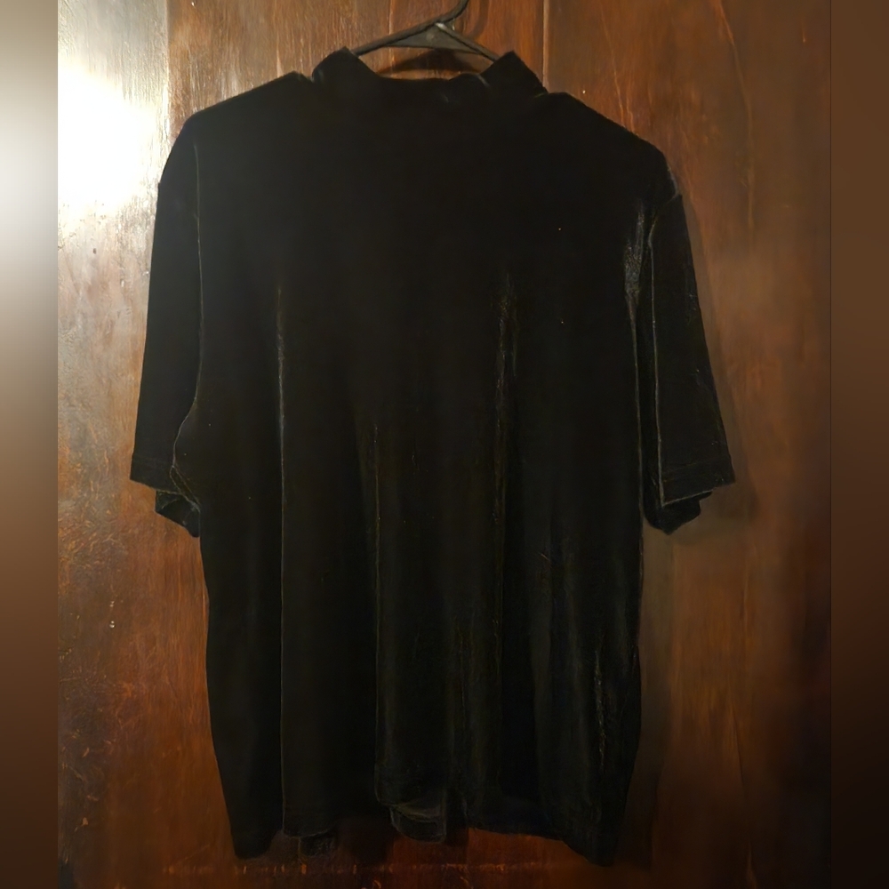 Velvet black mock turtleneck